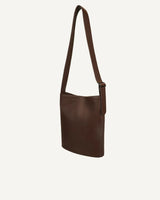 Monk and Anna NAOMI Cross body Vegal lederen Shopper, Dark Wood