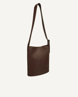 Monk and Anna NAOMI Cross body Vegal lederen Shopper, Dark Wood