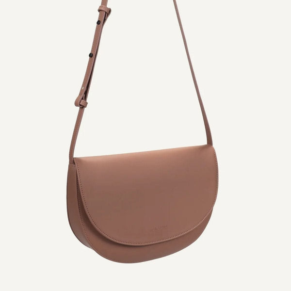 Monk and Anna SOMA half moon Vegan lederen Handtas, Clay