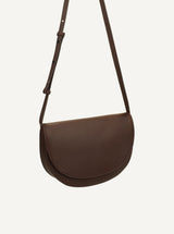 Monk and Anna SOMA half moon Vegan lederen Schoudertas, Dark Wood