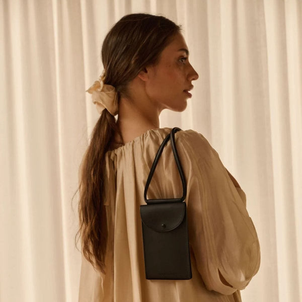 Monk and Anna Vegan lederen Telefoontasje, Zwart