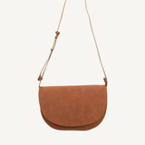 Monk & Anna SOMA half moon Vegan Lederen Handtas met Suède klep, Carnelian