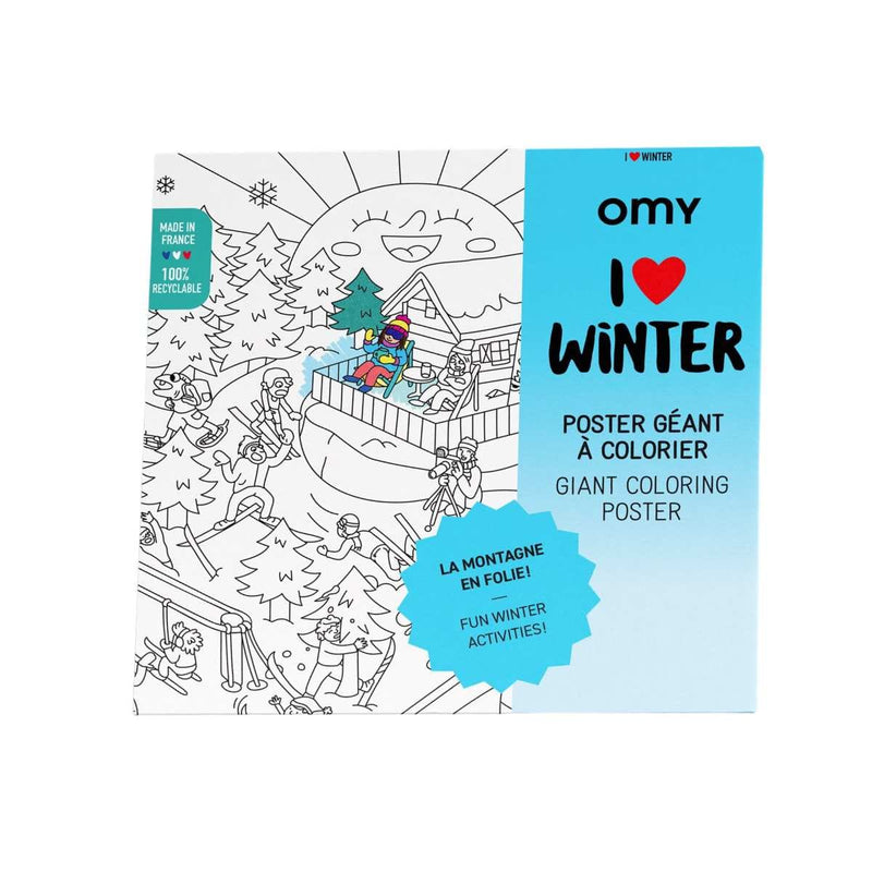 OMY Grote inkleurposter 70 x 100 cm, I Love Winter