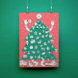 OMY Reuzen Kleurposter met stickers 70x100cm, Kerstboom