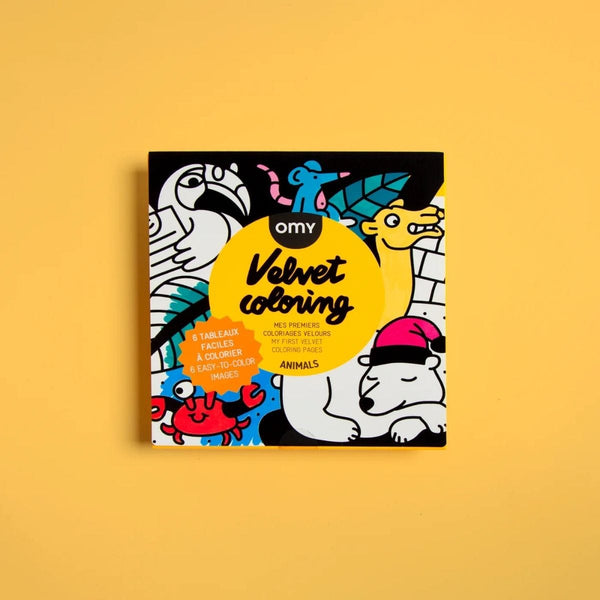 OMY VELVET COLORING Kleurplaten met velours, Animals
