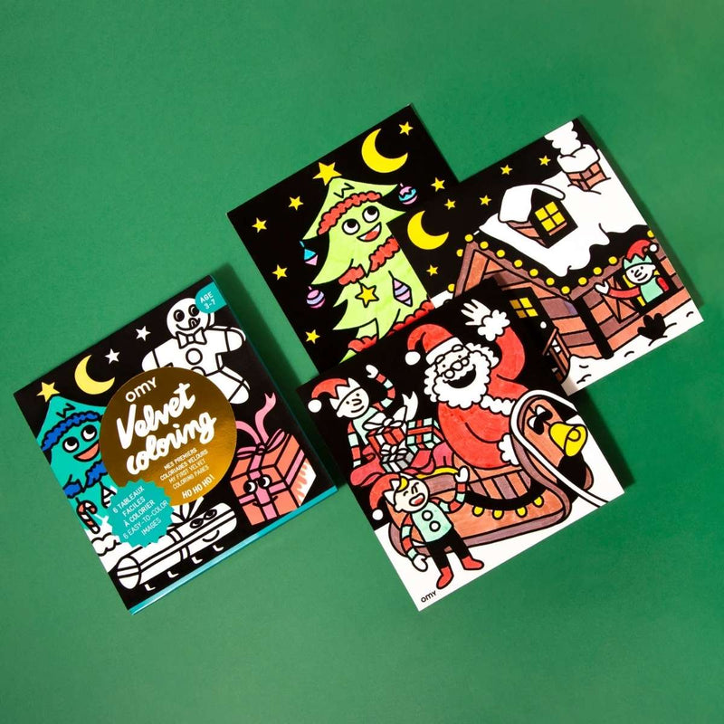 OMY VELVET COLORING Kleurplaten met velours, Ho Ho Ho!