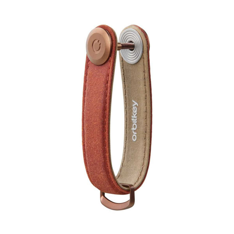 Orbitkey WAXED CANVAS Sleutelhanger, Brick Red