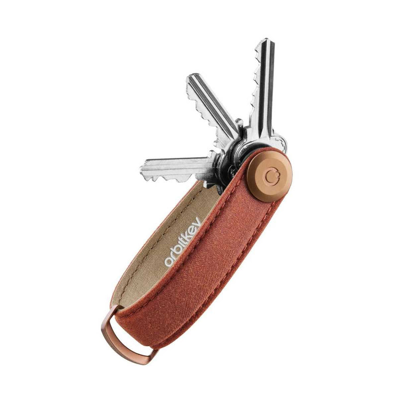 Orbitkey WAXED CANVAS Sleutelhanger, Brick Red