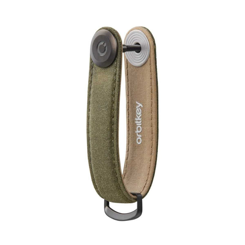 Orbitkey WAXED CANVAS Sleutelhanger, Khaki Green