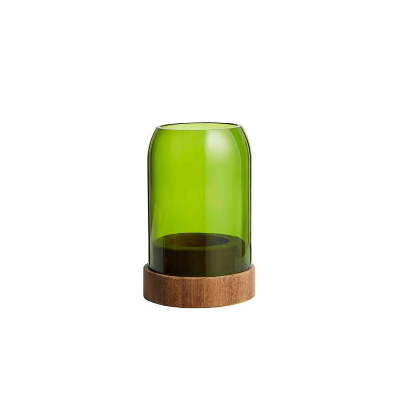 Original Home Eco Friendly Theelichthouder van hout en glas, Groen