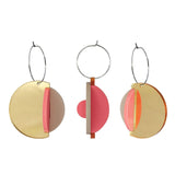 Pamela Coromoto DEXEL Moderne Statement Oorbellen met hanger, Gold Mirror & Candy