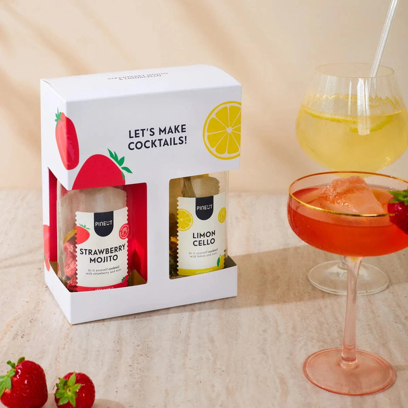 Pineut DIY Giftset van 2 Cocktails, Strawberry Mojito & Limoncello