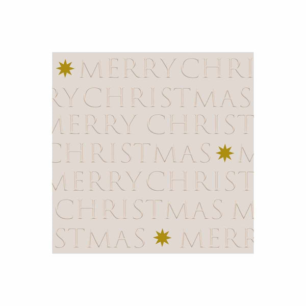 PPD Papieren servietten 33 x 33 cm, Christmas Letters taupe