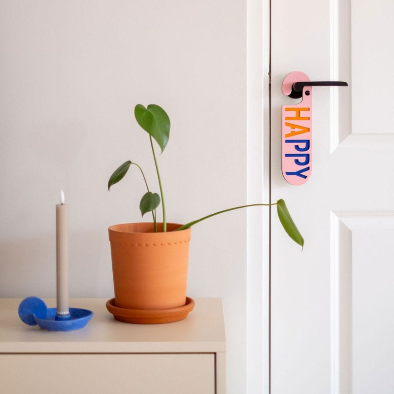 Puki Wuki Dubbelzijdige Deurhanger Happy - Sad, Roze & Groen