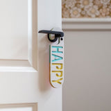 Puki Wuki Dubbelzijdige Deurhanger Happy - Sad, Wit & Roze