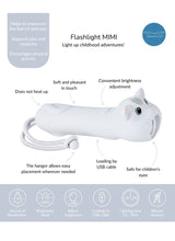 Rabbit & Friends Siliconen oplaadbare Zaklamp voor kinderen, Cat Mimi