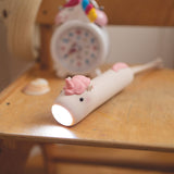 Rabbit & Friends Siliconen oplaadbare Zaklamp voor kinderen, Unicorn Pinky