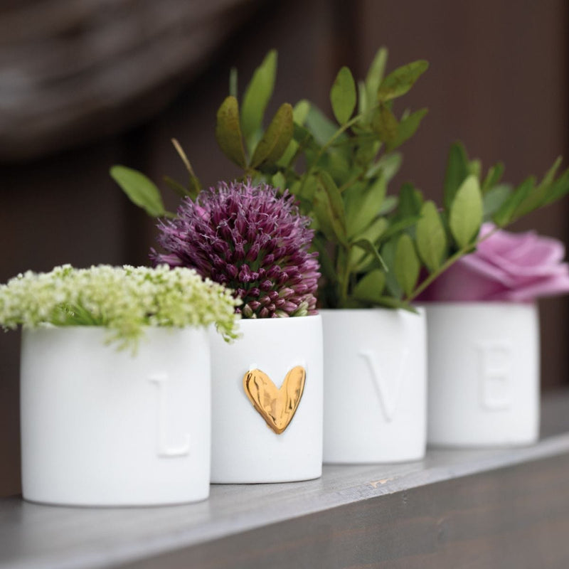 Räder Set van 4 Porseleinen Theelichthoudertjes, Love