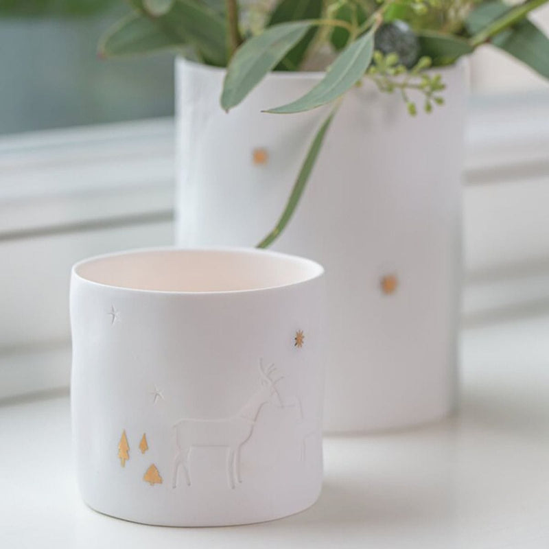 Räder WINTERSTORIES Porseleinen Theelichthouder, Hert