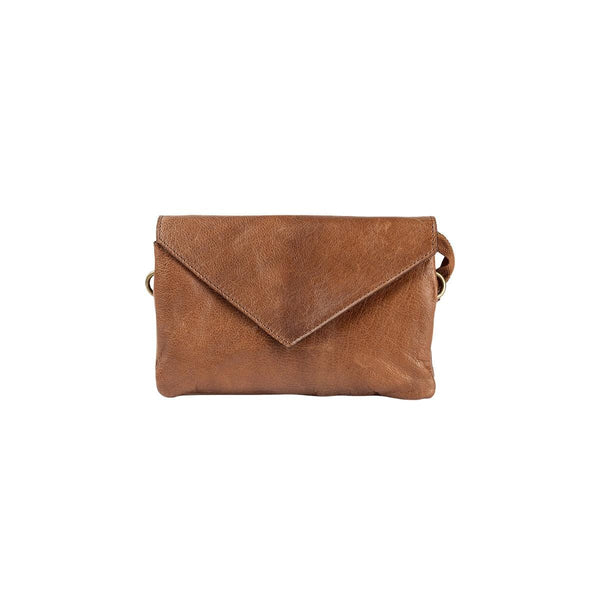 RE:DESIGNED CLAIRE Urban Lederen Clutch Bag, Walnut