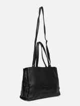 RE:DESIGNED ELIANA Lederen Laptoptas/Workbag, Black/Black