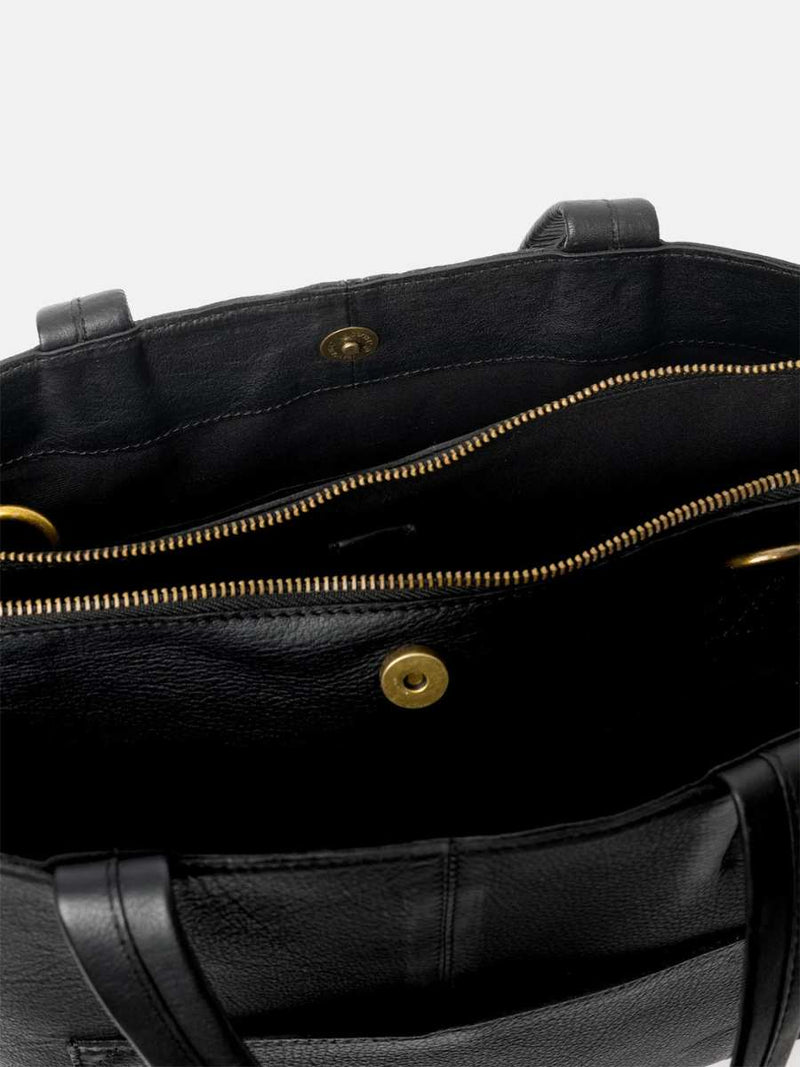 RE:DESIGNED ELIANA Lederen Laptoptas/Workbag, Black/Black