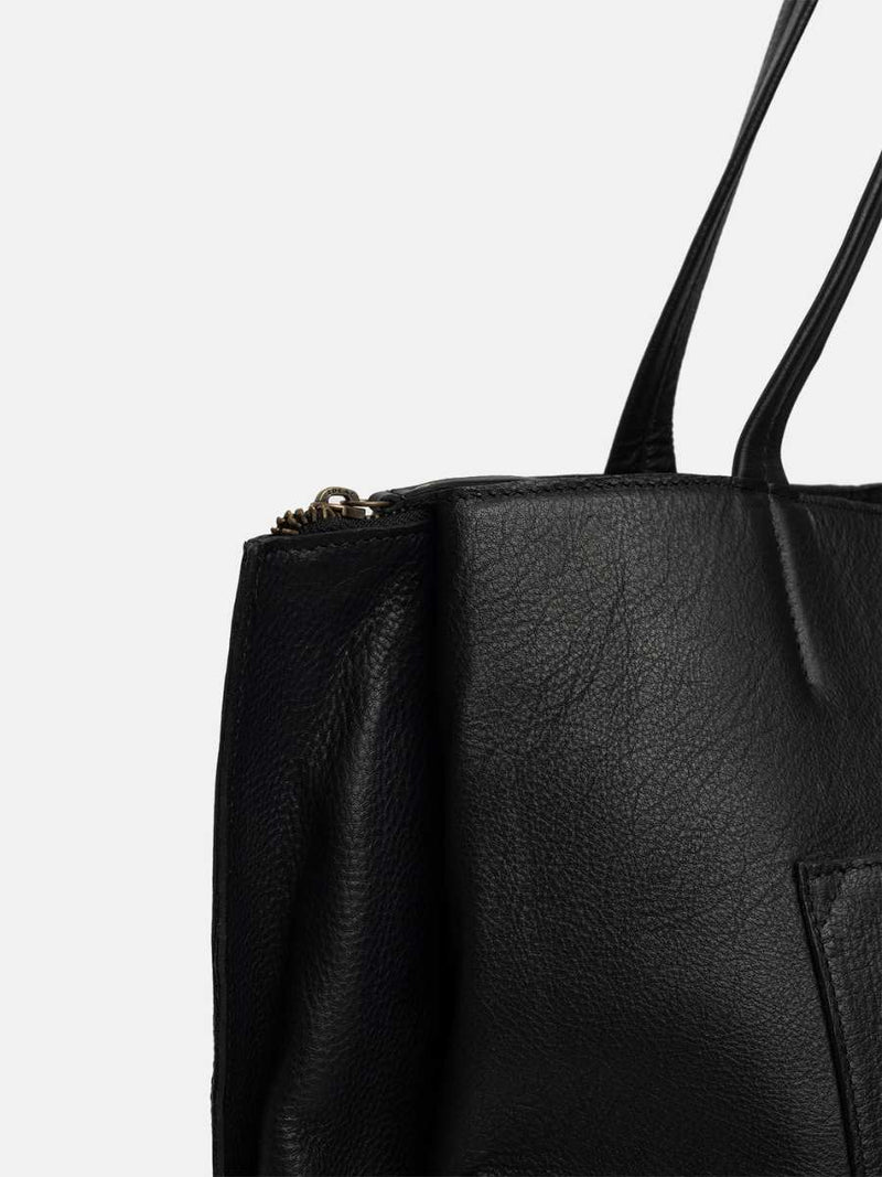 RE:DESIGNED ELIANA Lederen Laptoptas/Workbag, Black/Black