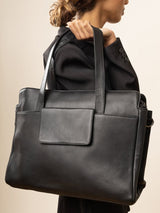 RE:DESIGNED EVIA URBAN Lederen Laptoptas/Workbag, Black