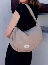 Recitem ARTHUR UNI Maxi Halve maan Schoudertas, Latte