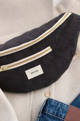 Recitem JENNA Ribfluwelen Heuptas, Zwart