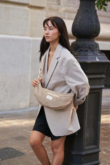 Recitem MATEO Halve maan Crossbody Tas, Latte
