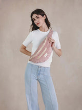 Recitem NINA UNI Grote Ribfluwelen Heuptas, Oud Roze