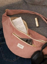 Recitem NINA UNI Grote Ribfluwelen Heuptas, Oud Roze
