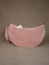 Recitem NINA UNI Maxi Ribfluwelen Halve maan Schoudertas, Oud Roze