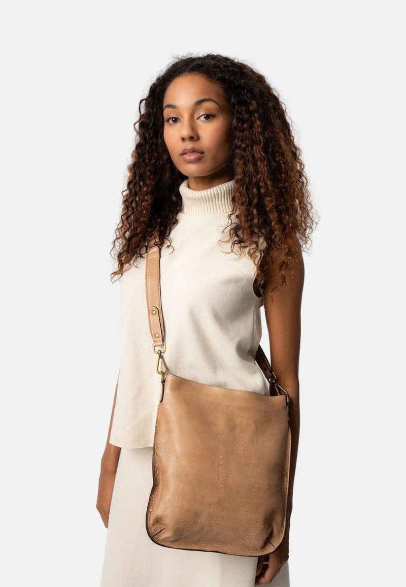 ReDesigned FILLIS BIG Lederen Schoudertas, Taupe