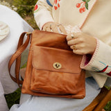 ReDesigned KAY URBAN Lederen Schoudertas, Burned Tan