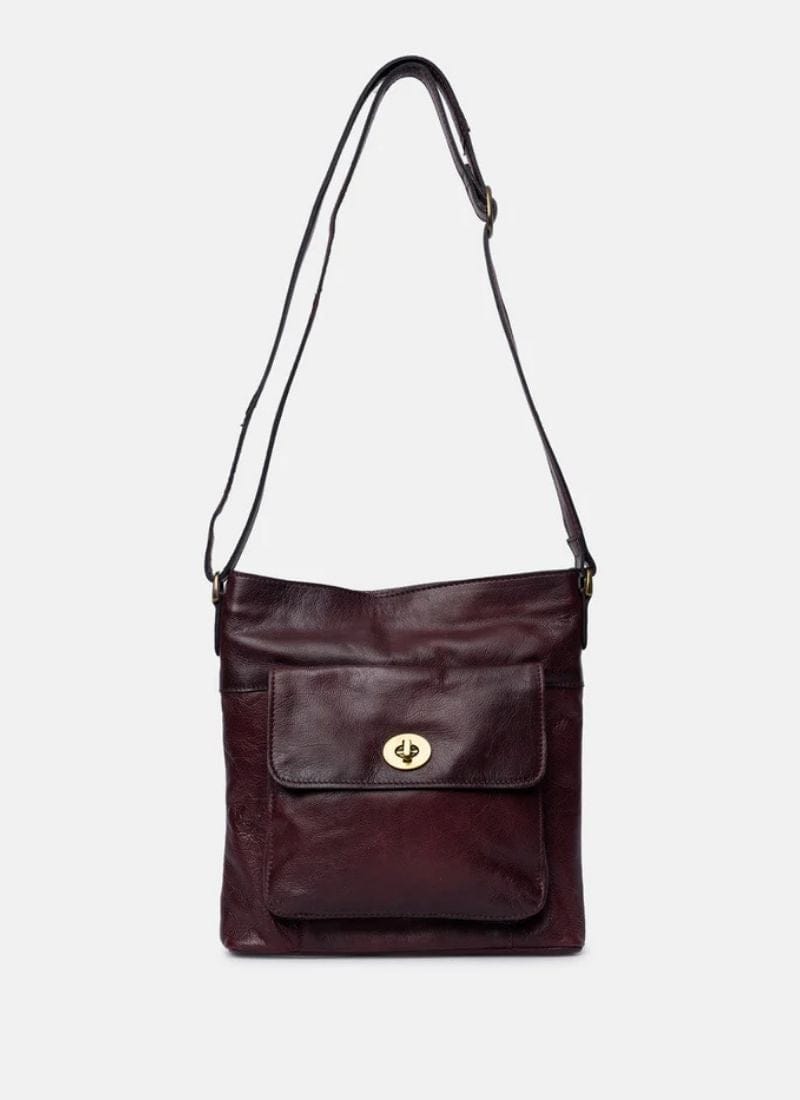 ReDesigned KAY URBAN Lederen Schoudertas, Dark Cherry