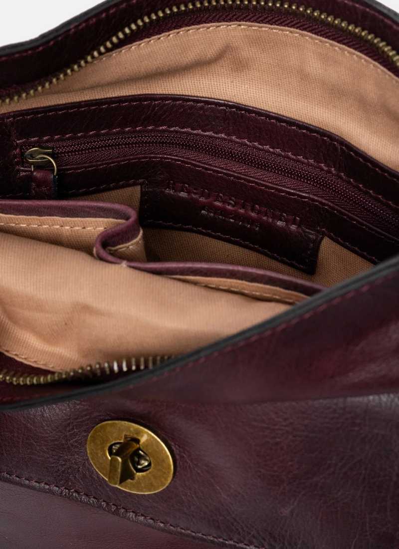 ReDesigned KAY URBAN Lederen Schoudertas, Dark Cherry