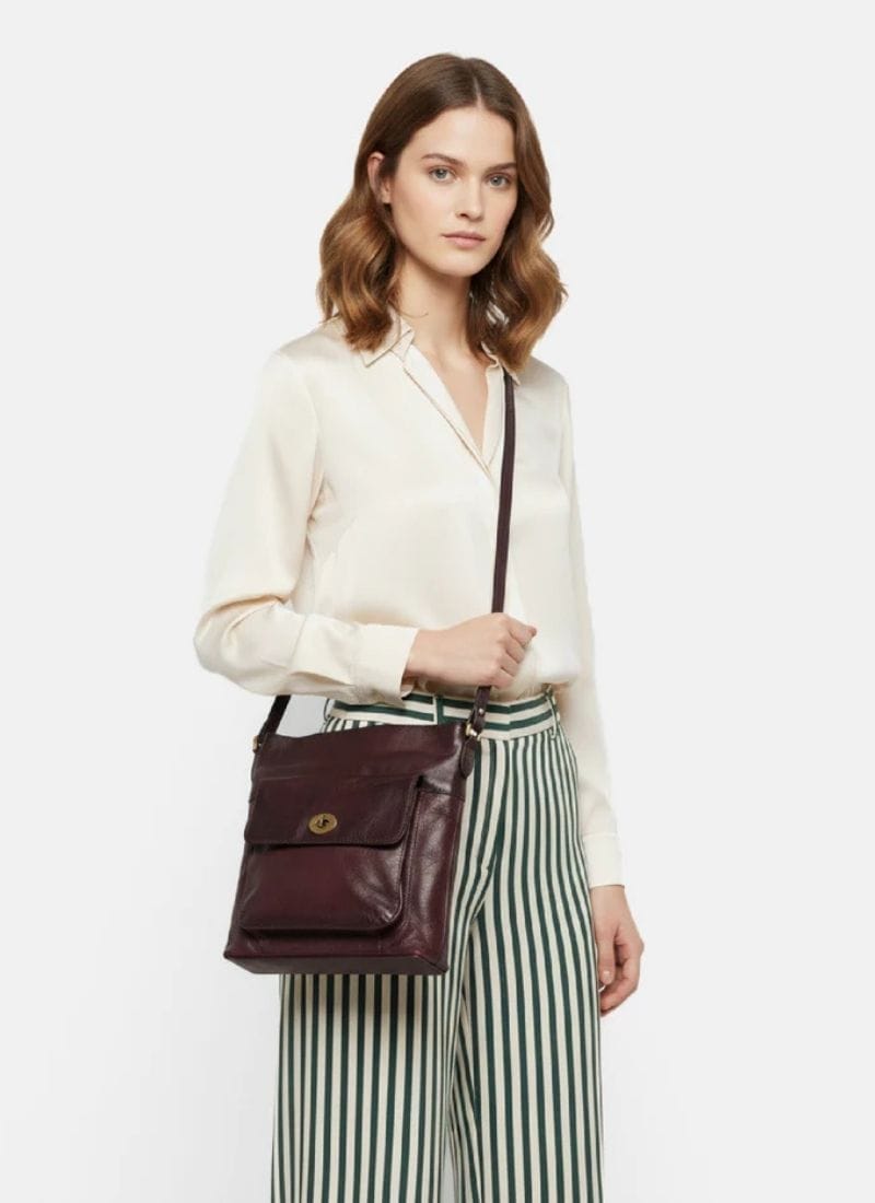 ReDesigned KAY URBAN Lederen Schoudertas, Dark Cherry