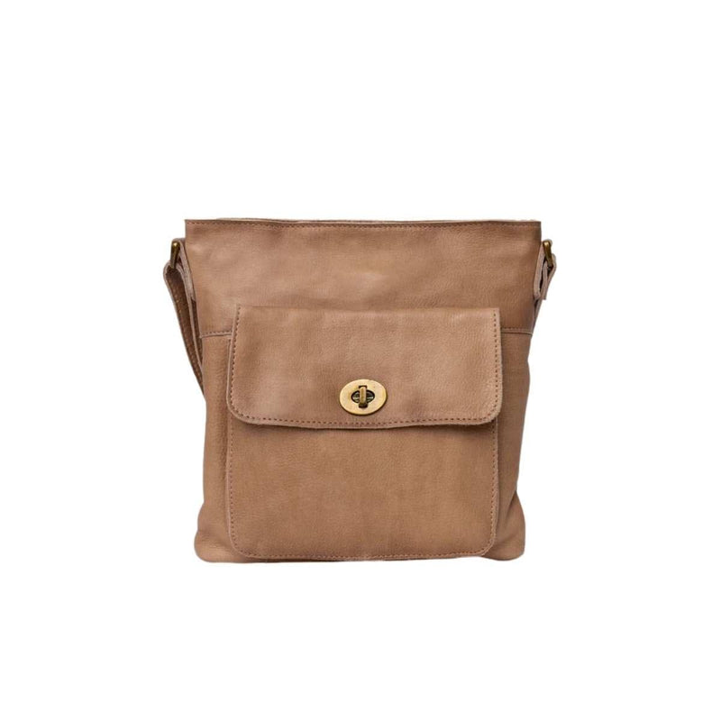 ReDesigned KAY URBAN Lederen Schoudertas, Taupe