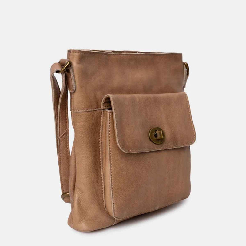 ReDesigned KAY URBAN Lederen Schoudertas, Taupe