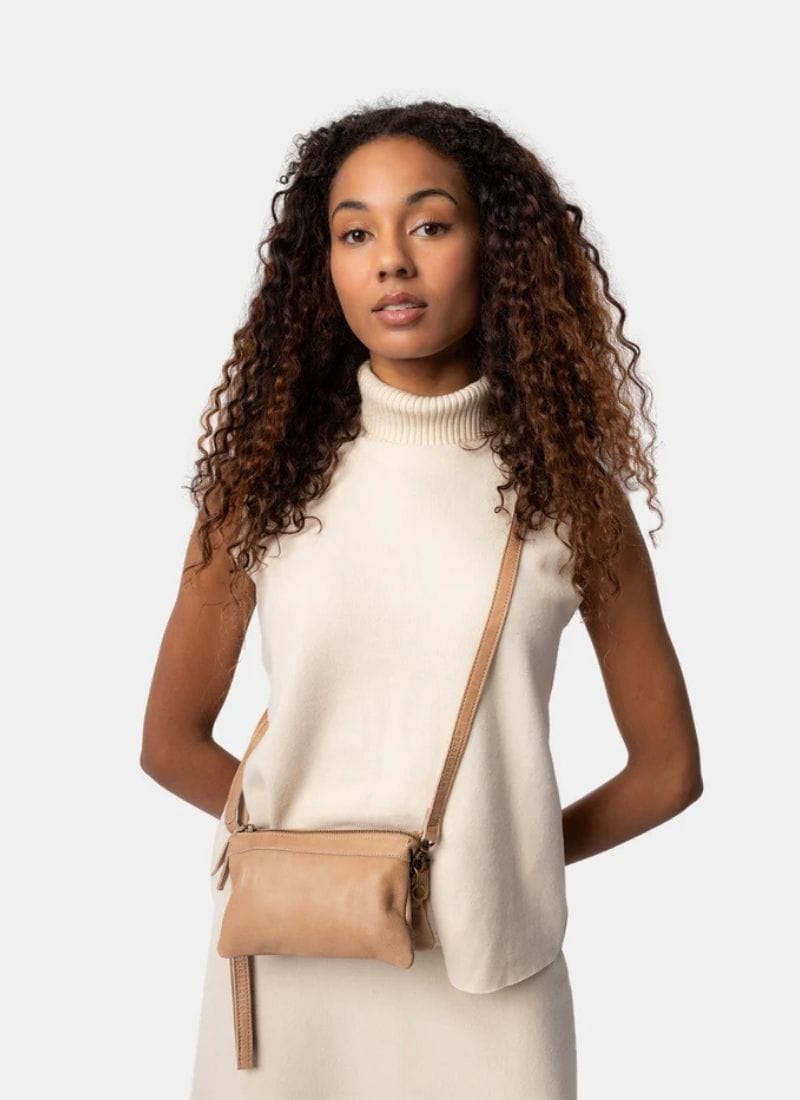 ReDesigned LISA URBAN Lederen Schoudertas, Taupe