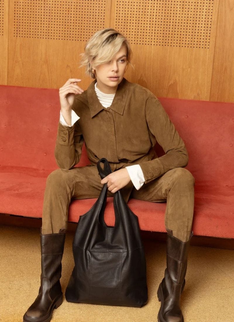 ReDesigned LYRA URBAN Lederen Totebag, Black