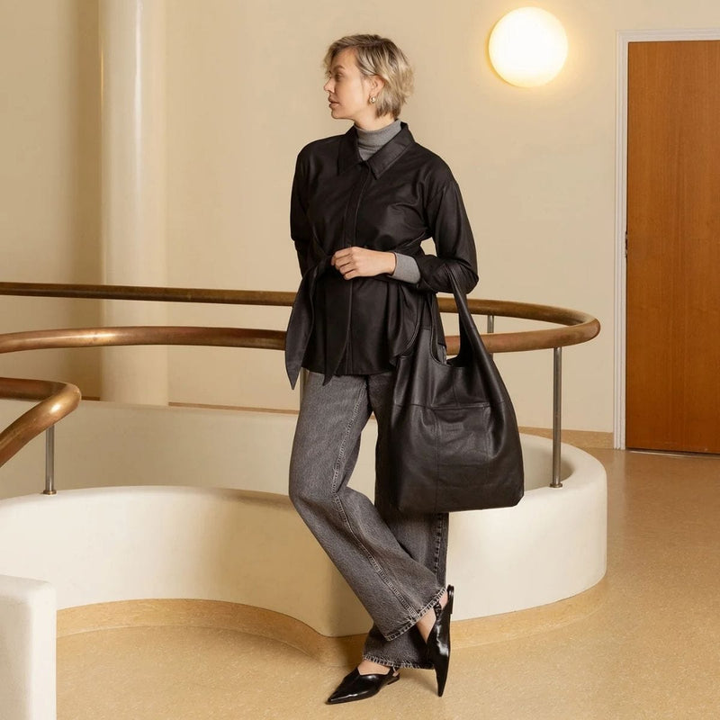 ReDesigned LYRA URBAN Lederen Totebag, Black