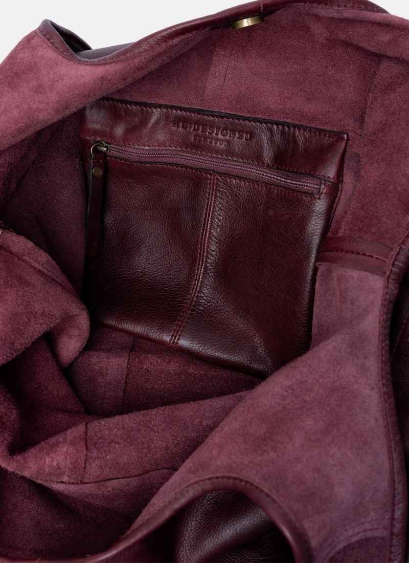 ReDesigned LYRA URBAN Lederen Totebag, Dark Cherry