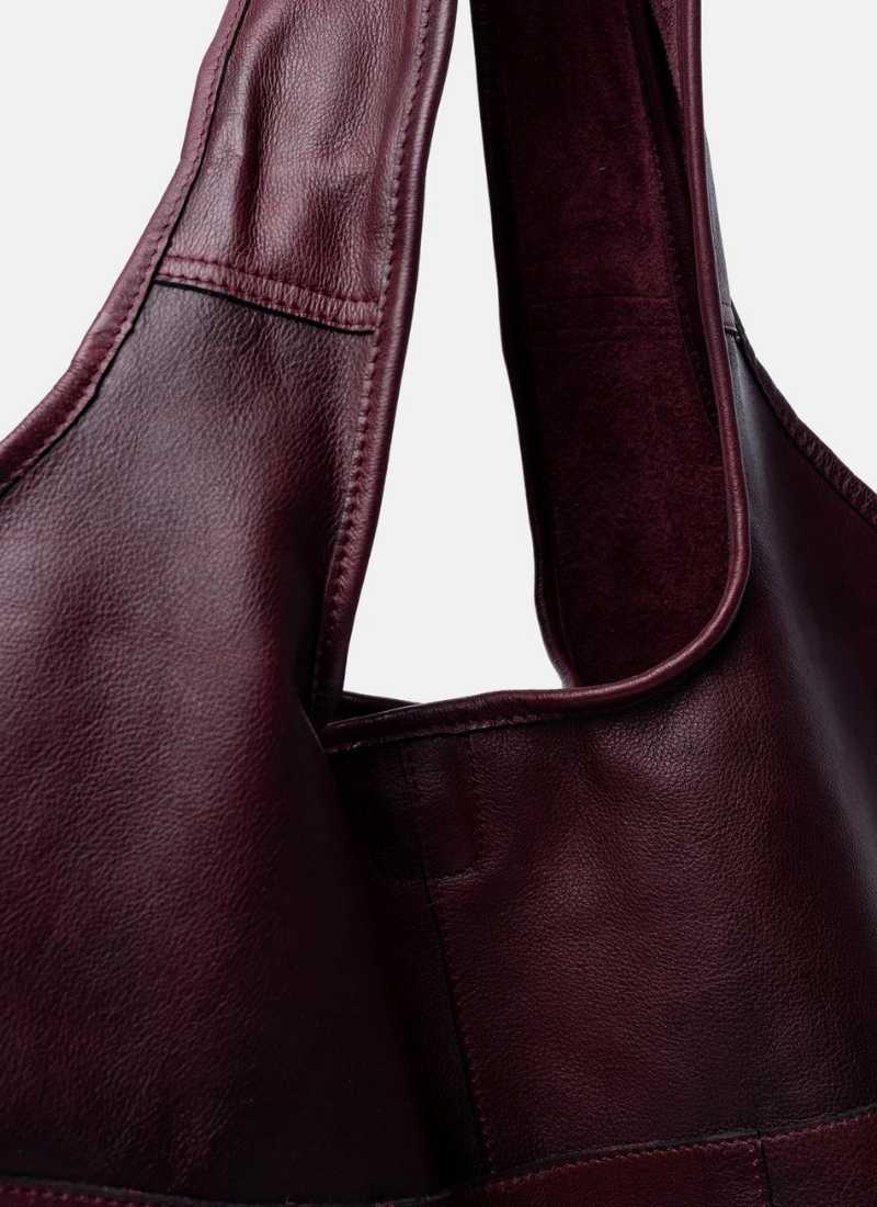 ReDesigned LYRA URBAN Lederen Totebag, Dark Cherry