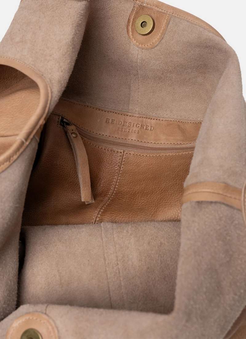 ReDesigned LYRA URBAN Lederen Totebag, Taupe