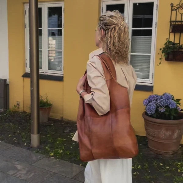 ReDesigned LYRA URBAN Lederen Totebag, Taupe