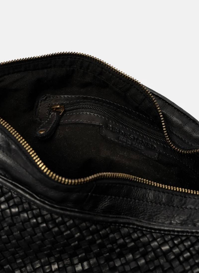 ReDesigned MELLE Lederen Schoudertas, Black