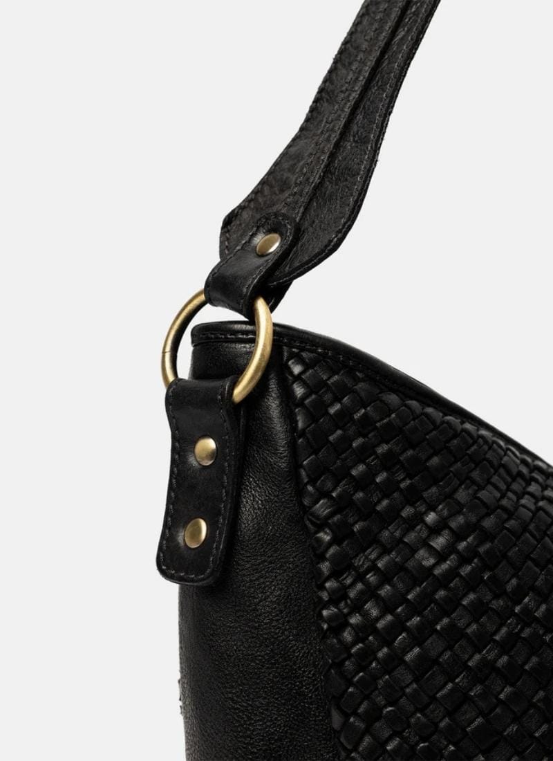 ReDesigned MELLE Lederen Schoudertas, Black